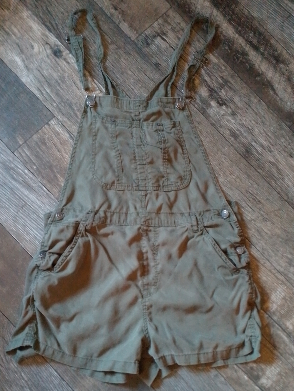 TNA Olive Green Overalls Shorts Romper Jumpsuit